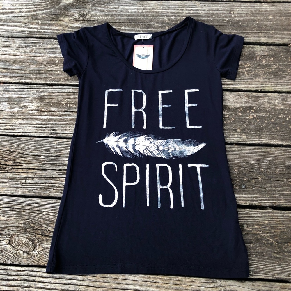 Navy blue, scoop neck, stretch T-shirt. NWT